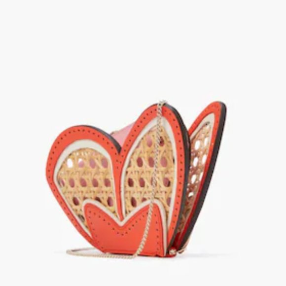 kate spade Handbags - NWT Kate Spade Wing It Wicker Butterfly Coin Purse On AChain